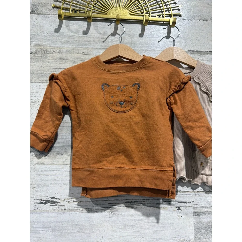 Ralph Lauren Easy Peasy Just One You Girls 12M Purple Tan Long Sleeve Bundle